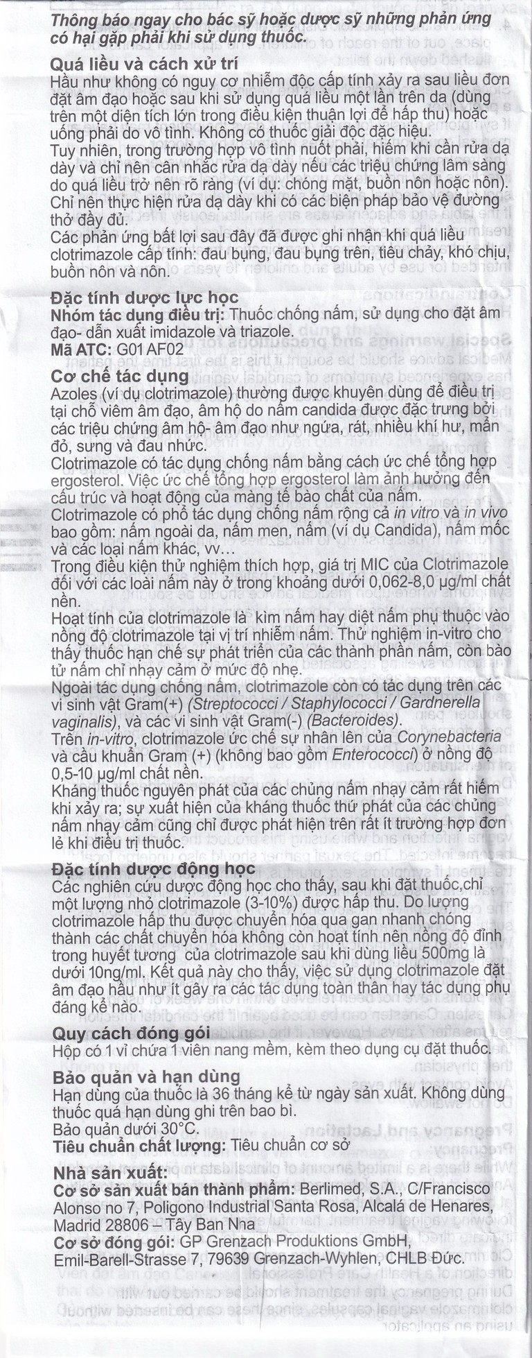 Viên đặt âm đạo Canesten 1 Day 500mg Bayer điều trị viêm âm đạo và cơ quan sinh dục ngoài (1 vỉ x 1 viên)