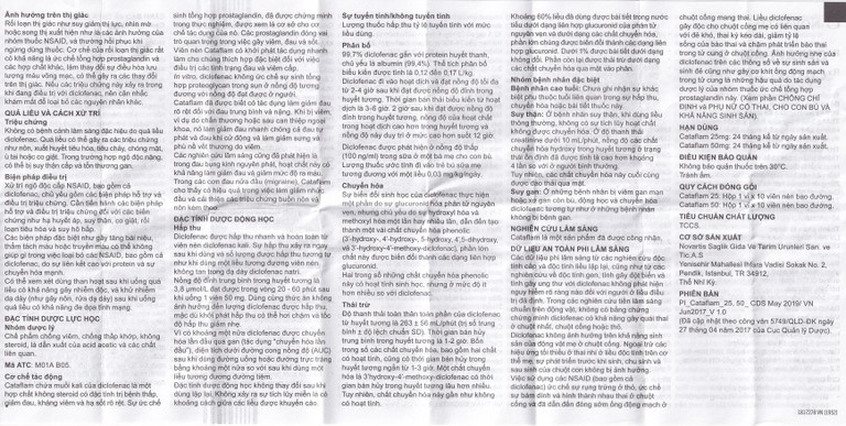 Thuốc Cataflam 50 Novartis điều trị đau sau chấn thương, viêm và sưng do bong gân (1 vỉ x 10 viên)