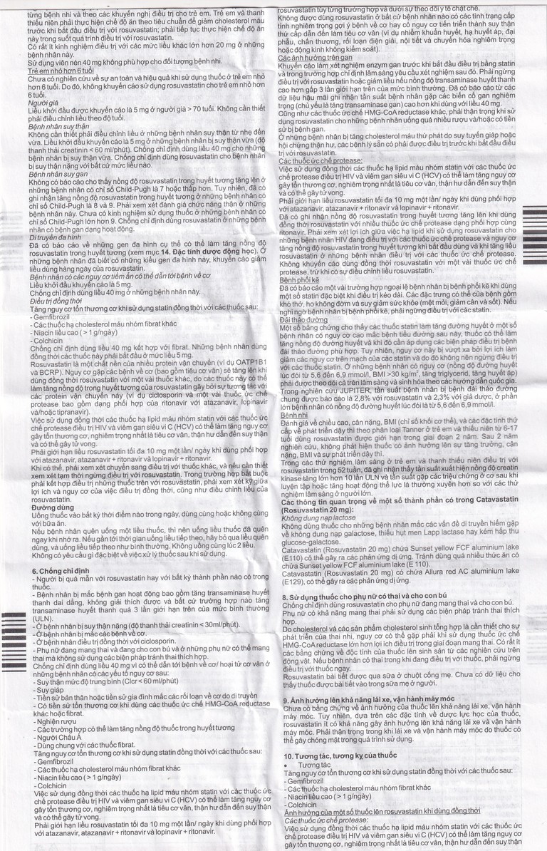 Thuốc Catavastatin 20mg Antibiotice điều trị tăng cholesterol máu và phòng ngừa biến cố tim mạch (3 vỉ x 10 viên)