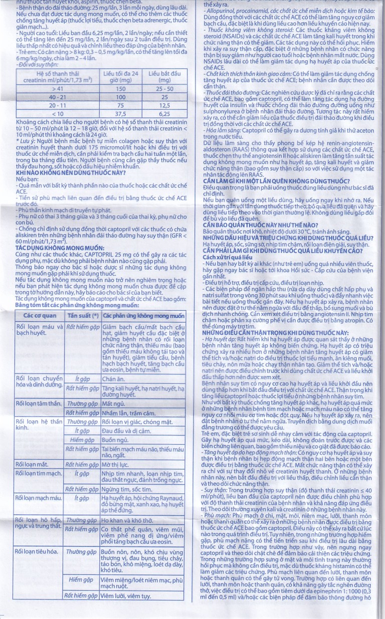 Thuốc Captopril 25mg Domesco điều trị tăng huyết áp, suy tim, nhồi máu cơ tim (10 vỉ x 10 viên) 