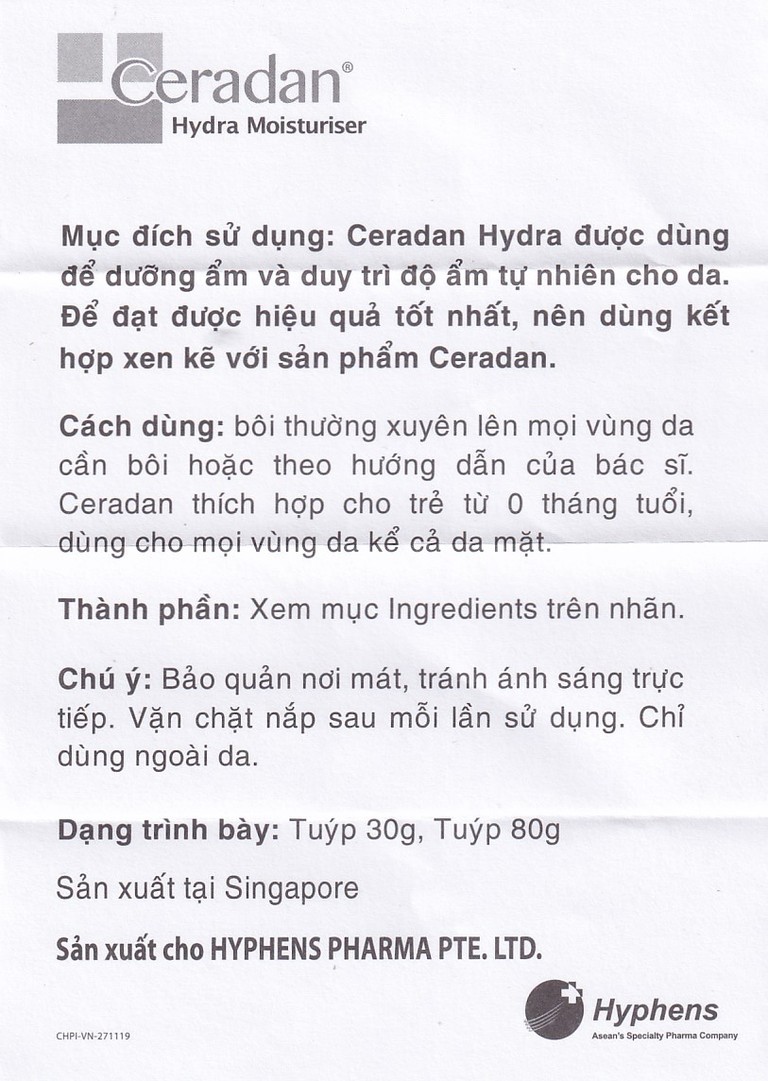Kem bôi Ceradan Hydra dưỡng ẩm da (80g)