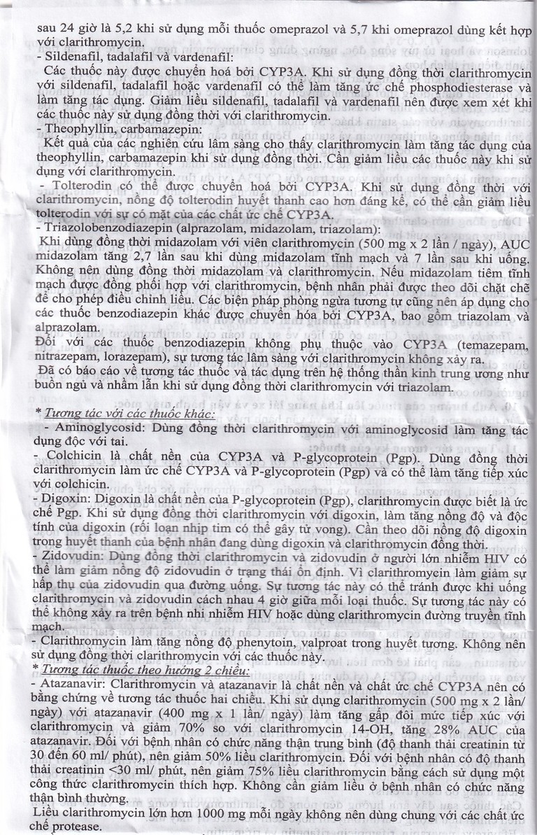 Thuốc Clarithromycin 500mg Quapharco điều trị nhiễm khuẩn đường hô hấp (2 vỉ x 5 viên)