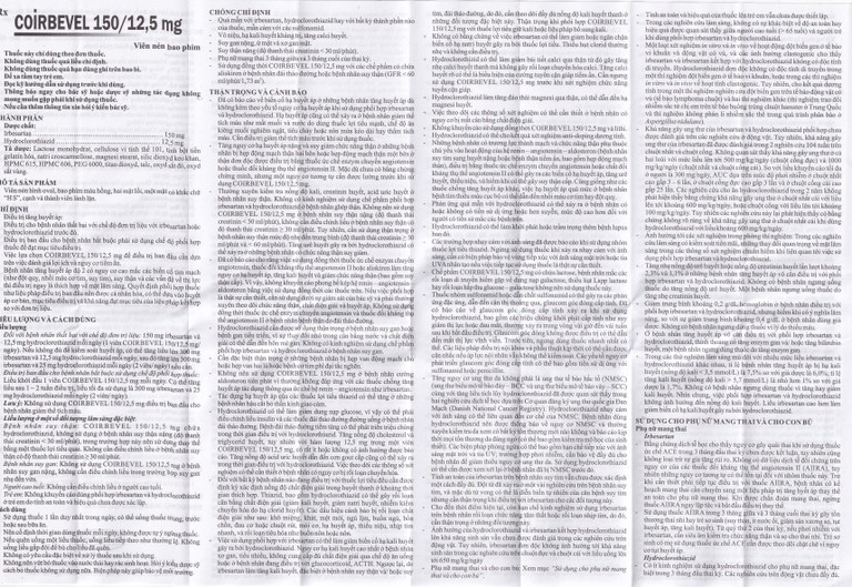 Thuốc Coirbevel 150/12.5mg Hasan điều trị tăng huyết áp (2 vỉ x 14 viên)