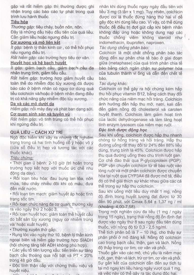 Thuốc Colchicine Capel 1mg Mayoly Spindler phòng ngừa và điều trị cơn gút cấp (20 viên)