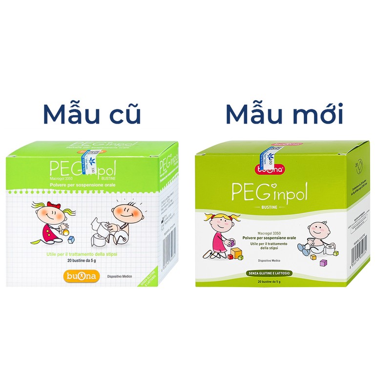 Bột pha hỗn dịch nhuận tràng PEGinpol 5g Buona cải thiện tình trạng táo bón cho trẻ (20 gói)