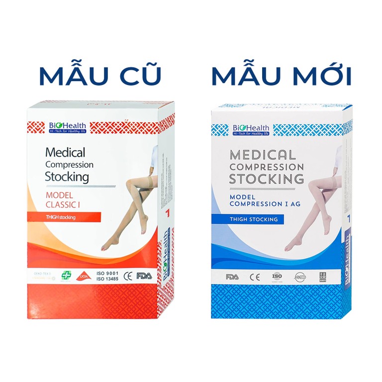 Vớ đùi y khoa Medical Compression Stocking size S BioHealth chống giãn tĩnh mạch