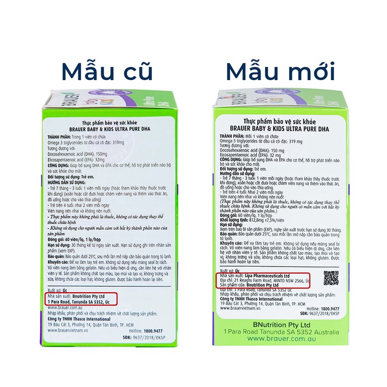 Viên nhai Brauer Baby & Kids Ultra Pure DHA hỗ trợ phát triển não bộ, sức khỏe cho mắt (60 viên)