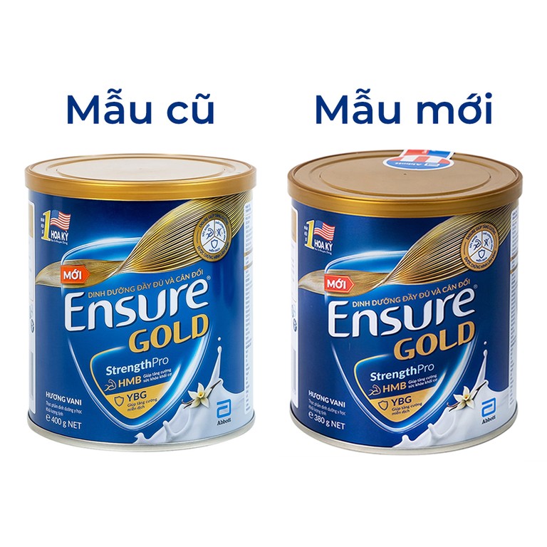 Sữa bột Ensure Gold StrengthPro Abbott hương vani tăng cường sức khỏe khối cơ, tăng miễn dịch (380g)