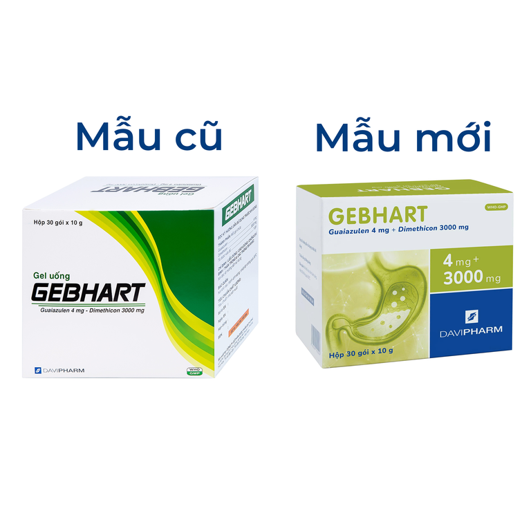 Gel uống Gebhart Davipharm điều trị triệu chứng cơn đau dạ dày (30 gói x 10g)
