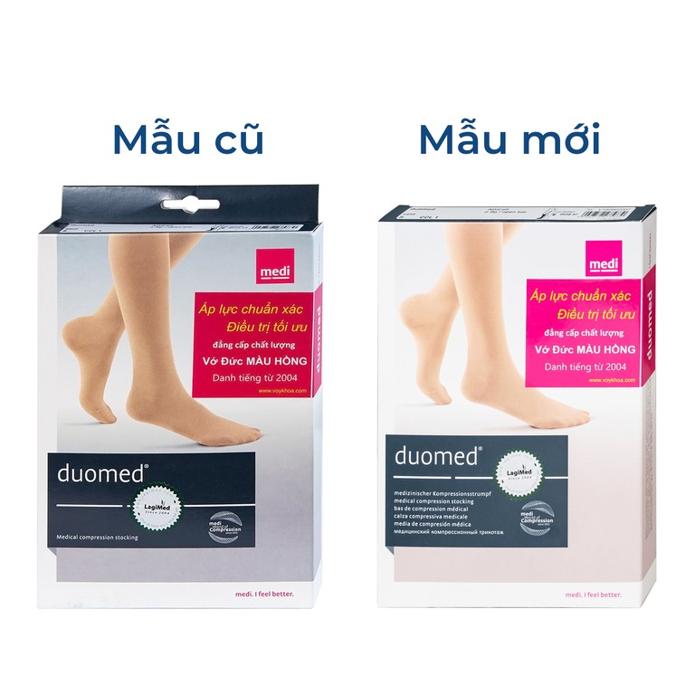Vớ gối y khoa Duomed size S hỗ trợ điều trị suy tĩnh mạch, phù chân, đau nhức chân