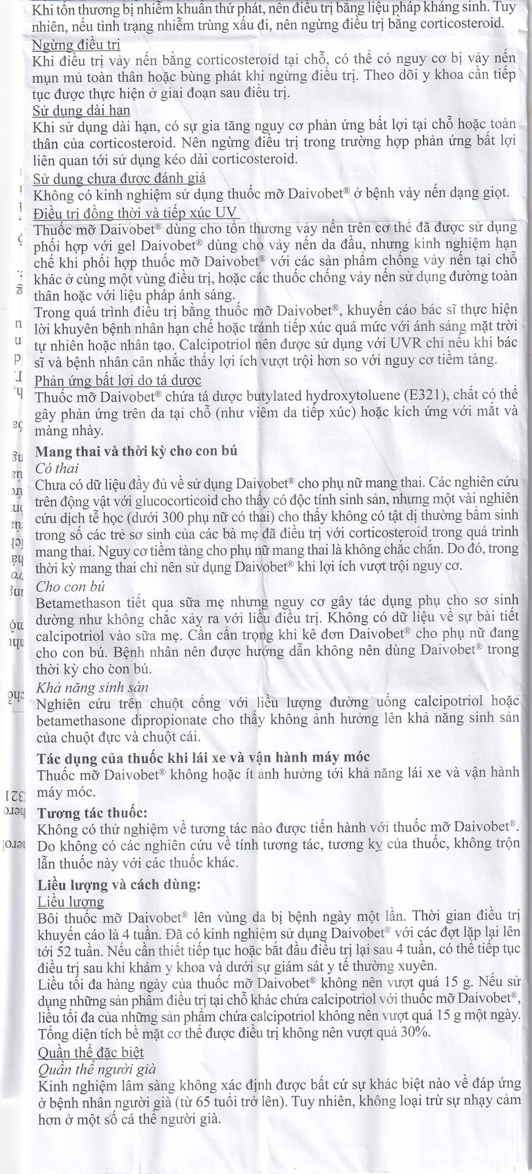 Thuốc mỡ Daivobet LEO điều trị bệnh vảy nến mảng mạn tính (15g)