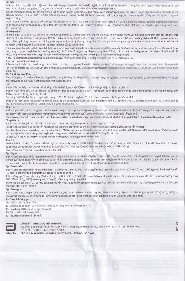 Thuốc Daygra 50 Abbott điều trị rối loạn cương dương (4 viên)