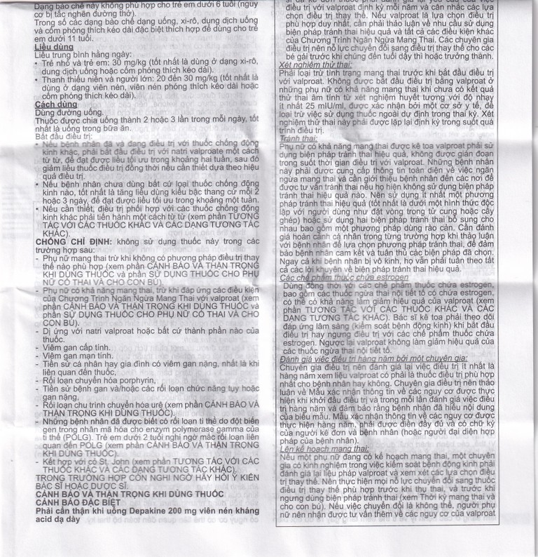 Thuốc Depakine 200mg Sanofi điều trị động kinh (40 viên)