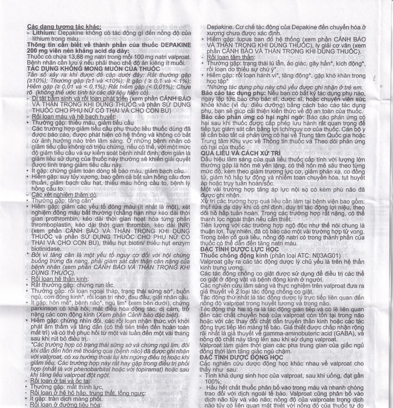 Thuốc Depakine 200mg Sanofi điều trị động kinh (40 viên)
