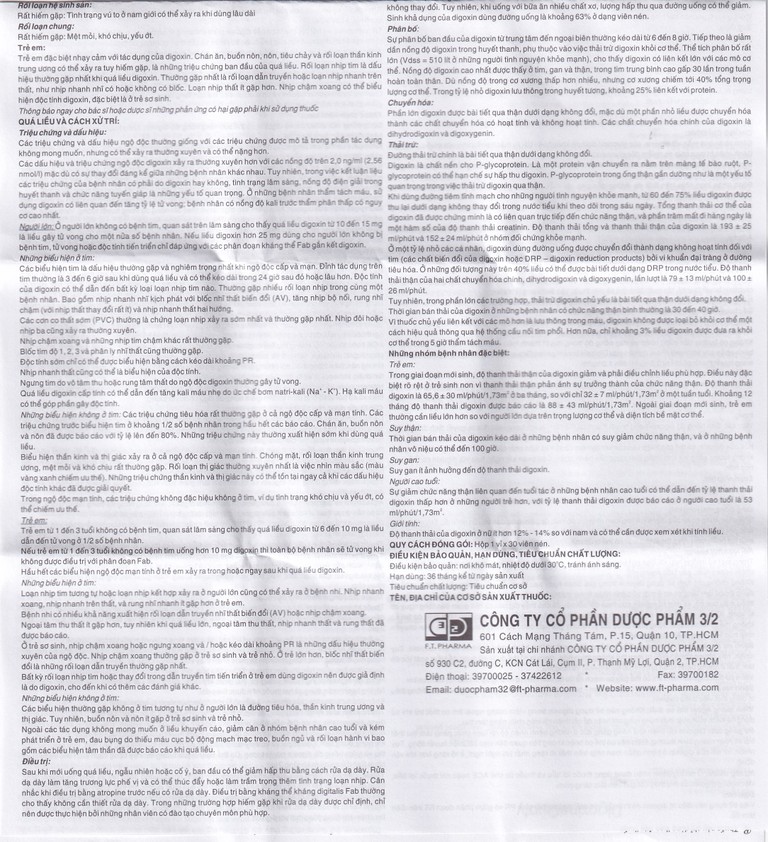 Thuốc DigoxineQualy Dược 3-2 điều trị suy tim sung huyết, rung nhỉ (1 vỉ x 30 viên)