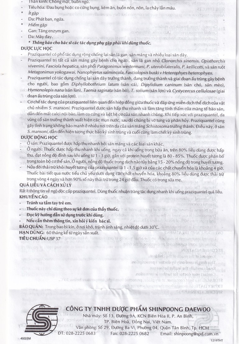 Thuốc Distocide Shinpoong Daewoo điều trị sán máng, sán lá gan nhỏ (1 vỉ x 4 viên)