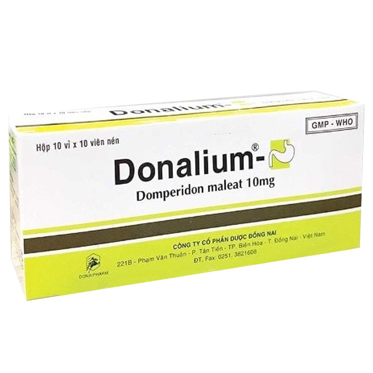 Thuốc Donalium- Đồng Nai điều trị ngắn hạn triệu chứng buồn nôn và nôn nặng (10 vỉ x 10 viên)