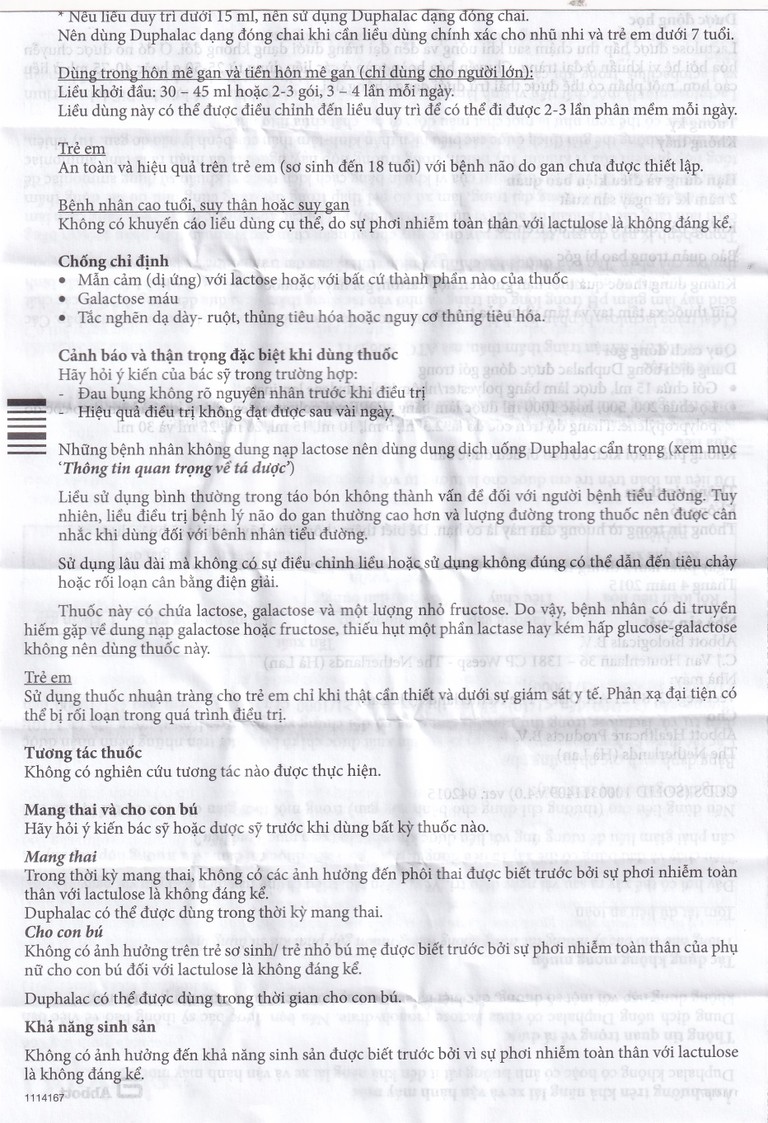Duphalac (Lactulose) điều trị táo bón hiệu quả và tăng cường lợi khuẩn ruột (20 gói x 15ml)
