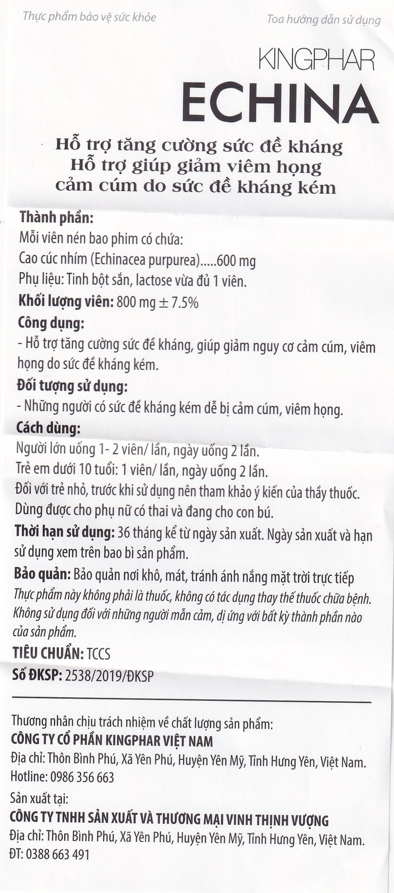 Viên uống Echina Kingphar hỗ trợ tăng cường sức đề kháng (30 viên)