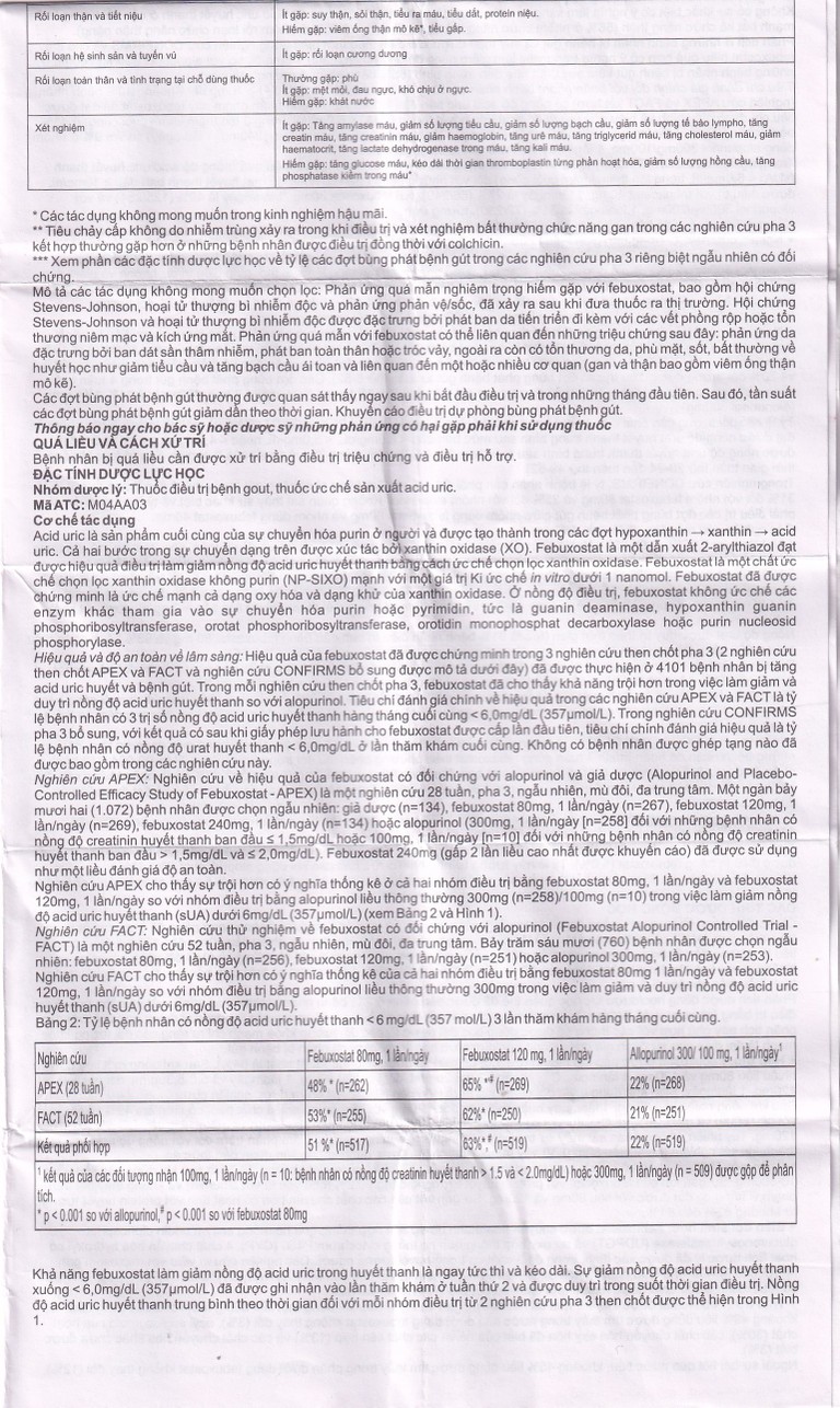 Thuốc Febuliv 80mg RV điều trị tăng acid uric huyết mạn tính (3 vỉ x 10 viên)