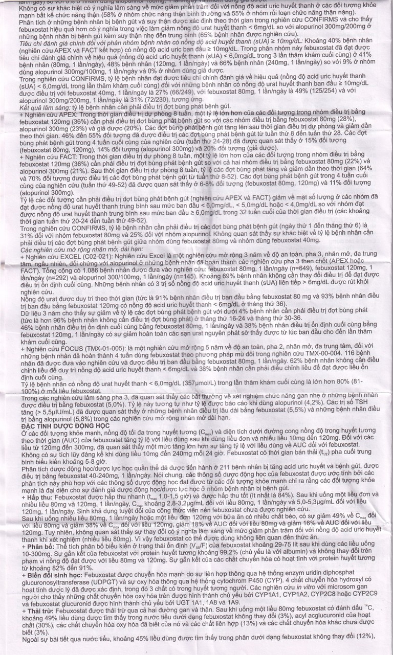 Thuốc Febuliv 80mg RV điều trị tăng acid uric huyết mạn tính (3 vỉ x 10 viên)