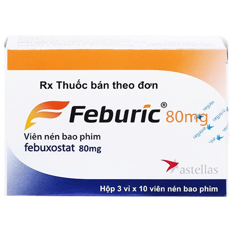 Thuốc Feburic 80mg Astellas điều trị tăng acid uric huyết mạn tính (3 vỉ x 10 viên)
