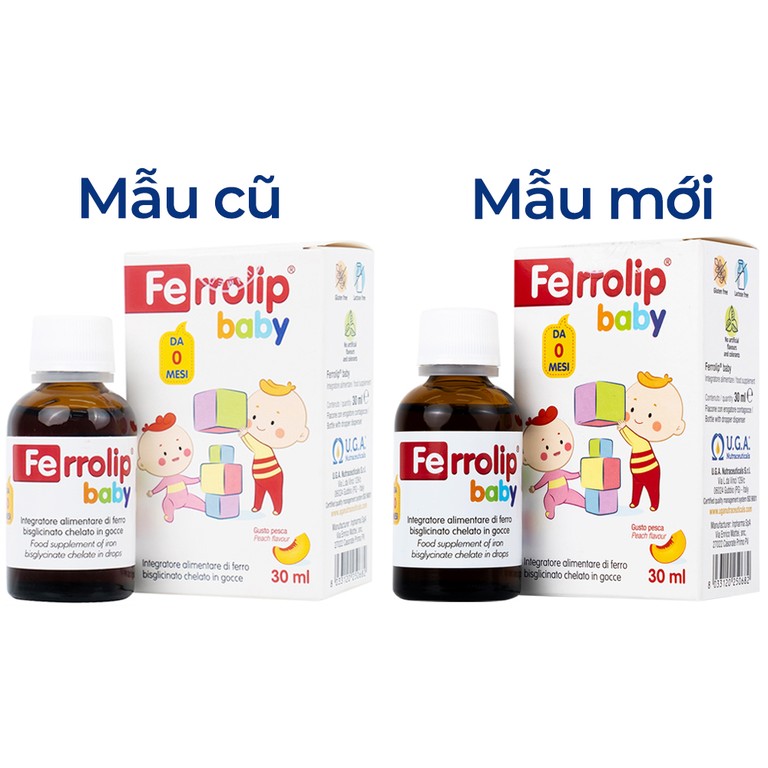  Dung dịch Ferrolip Baby InPharma SpA bổ sung sắt, giảm nguy cơ thiếu máu (30ml)