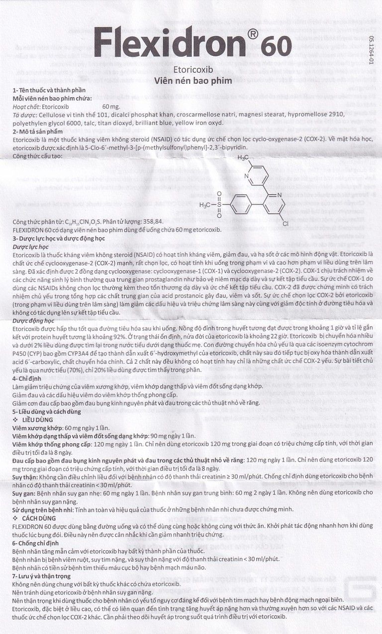 Thuốc Flexidron 60 Abbott giảm triệu chứng viêm xương khớp, viêm khớp dạng thấp (3 vỉ x 10 viên)