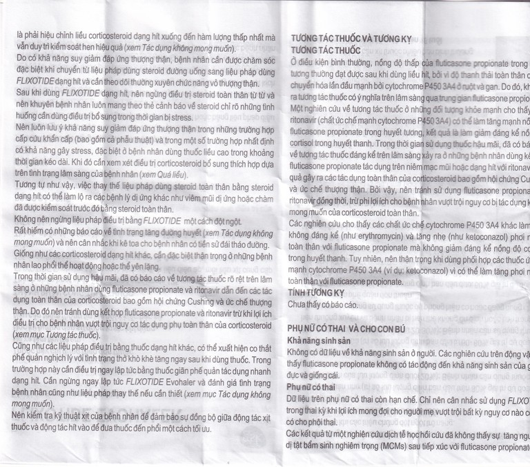 Khí dung Flixotide 125mcg GSK điều trị hen phế quản (120 liều)