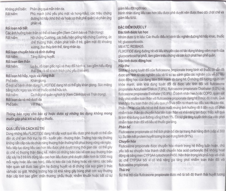 Khí dung Flixotide 125mcg GSK điều trị hen phế quản (120 liều)