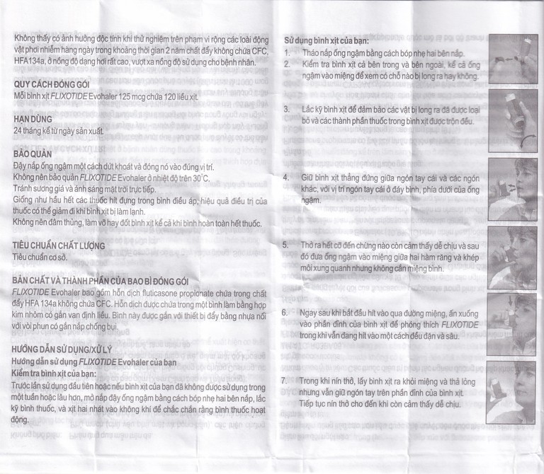 Khí dung Flixotide 125mcg GSK điều trị hen phế quản (120 liều)