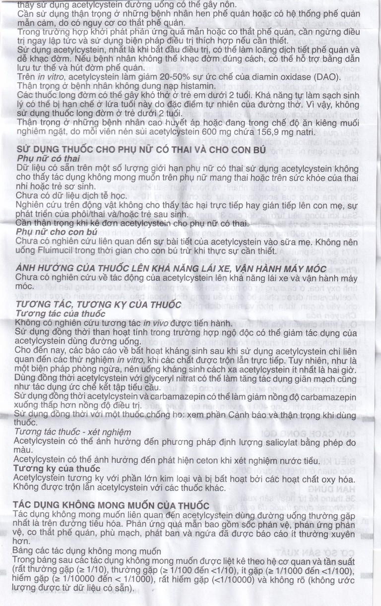 Thuốc Fluimucil 600mg Zambon điều trị bệnh hô hấp kèm tăng tiết đờm nhày (5 vỉ x 2 viên)