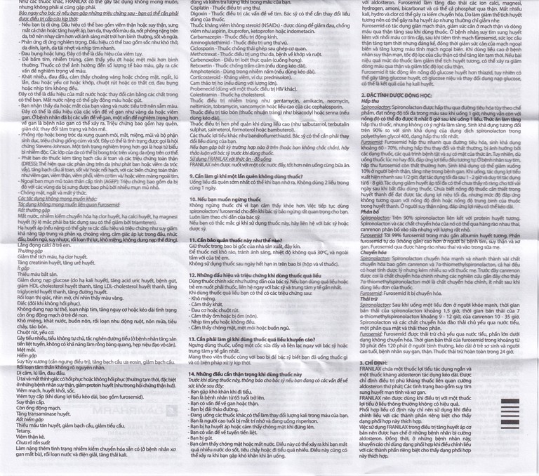 Thuốc Franilax 50mg/20mg Davipharm ngăn chặn sự tích tụ nước trong cơ thể (3 vỉ x 10 viên)