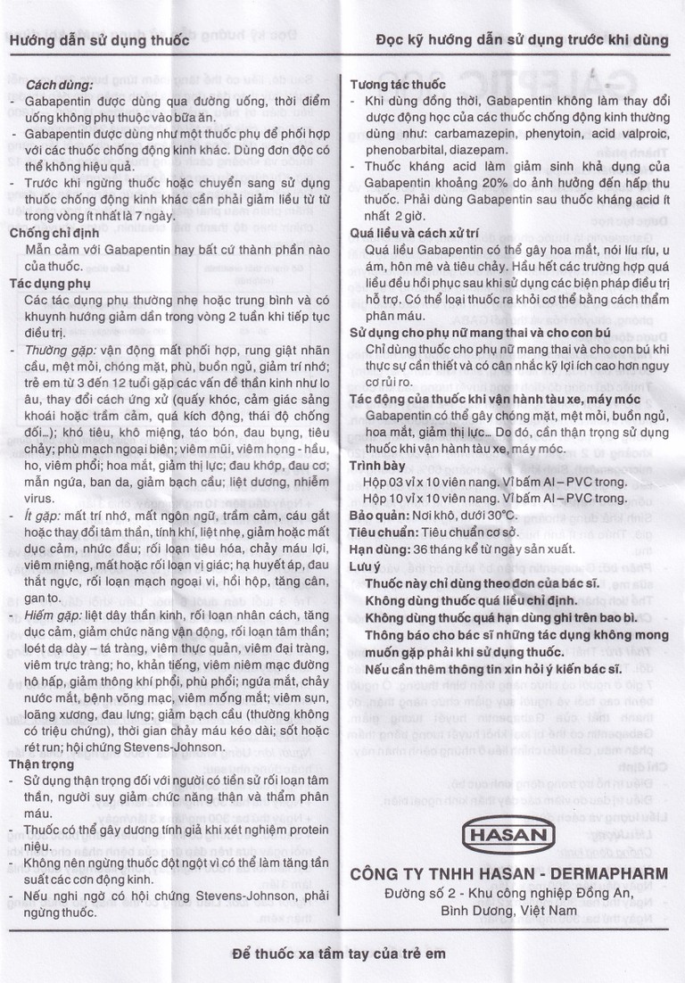 Thuốc Galeptic 300 Hasan điều trị hỗ trợ trong động kinh cục bộ (3 vỉ x 10 viên)