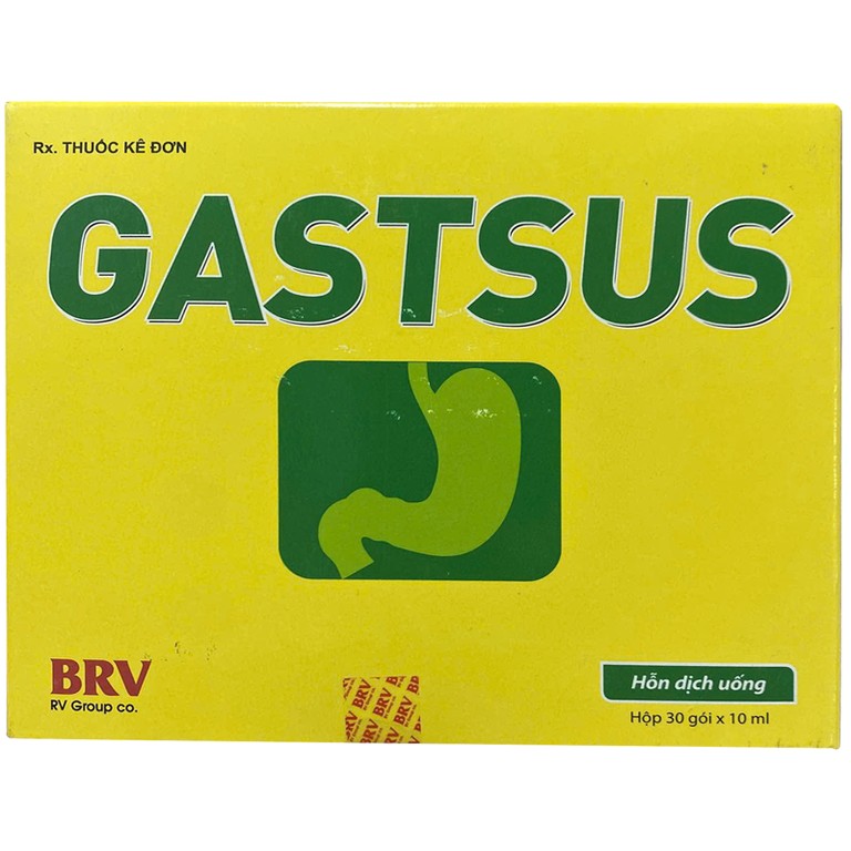 Hỗn dịch uống Gastsus BV Pharma giảm triệu chứng không tiêu, ợ nóng, loét tiêu hóa, viêm dạ dày (30 gói)