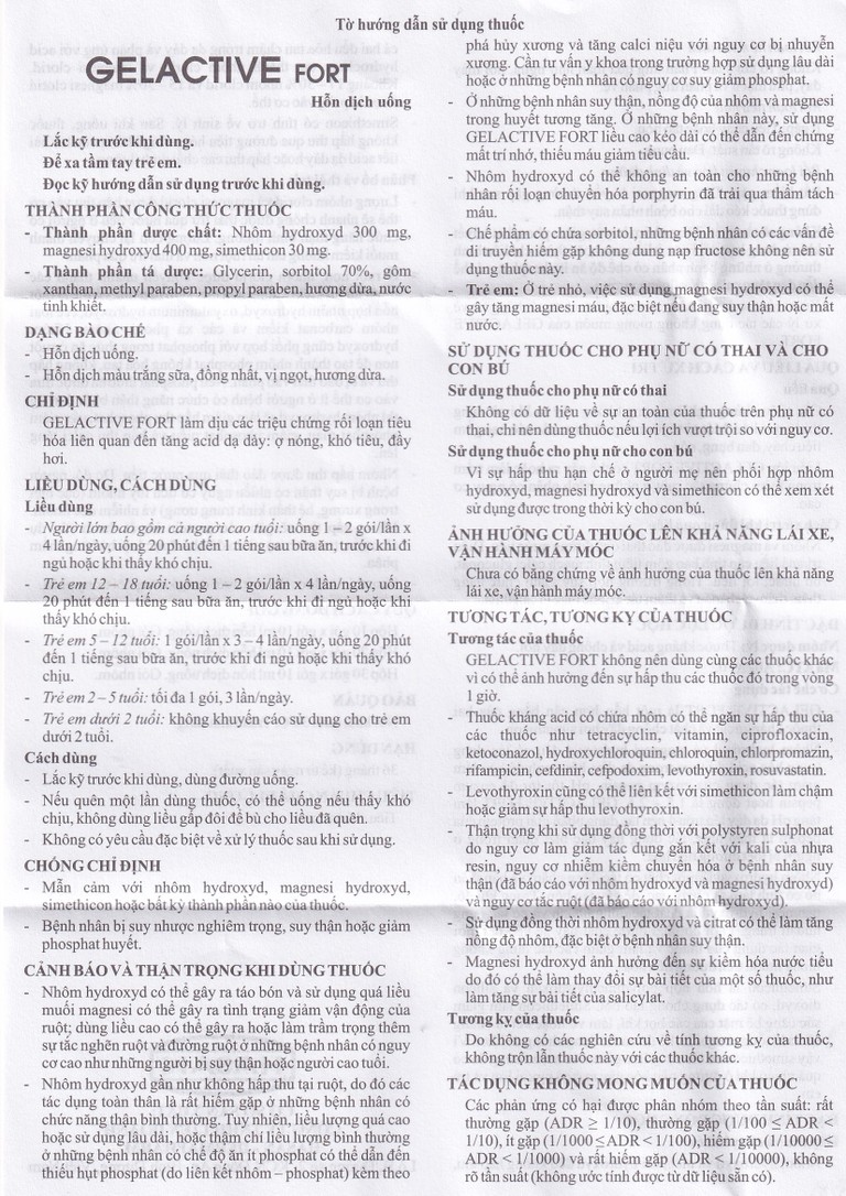 Hỗn dịch uống Gelactive Fort Hasan làm dịu các triệu chứng trong rối loạn tiêu hóa (30 gói x 10ml)