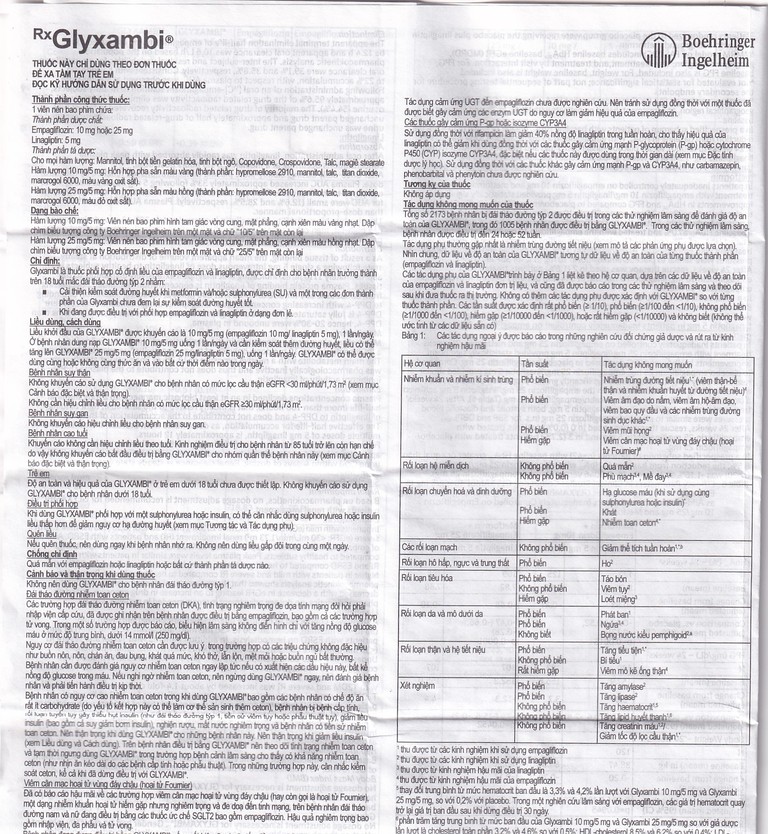 Thuốc Glyxambi 10mg/5mg Boehringer điều trị đái tháo đường típ 2 (3 vỉ x 10 viên)