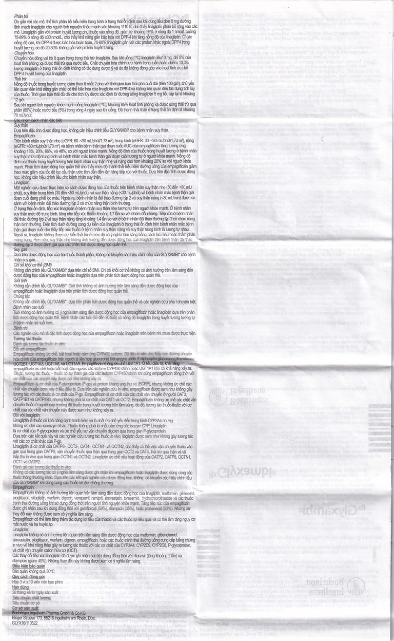 Thuốc Glyxambi 10mg/5mg Boehringer điều trị đái tháo đường típ 2 (3 vỉ x 10 viên)
