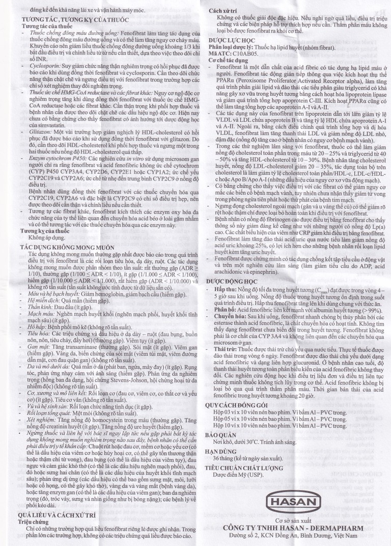 Thuốc Hafenthyl Supra 160mg Hasan điều trị tăng triglycerid máu (3 vỉ x 10 viên)