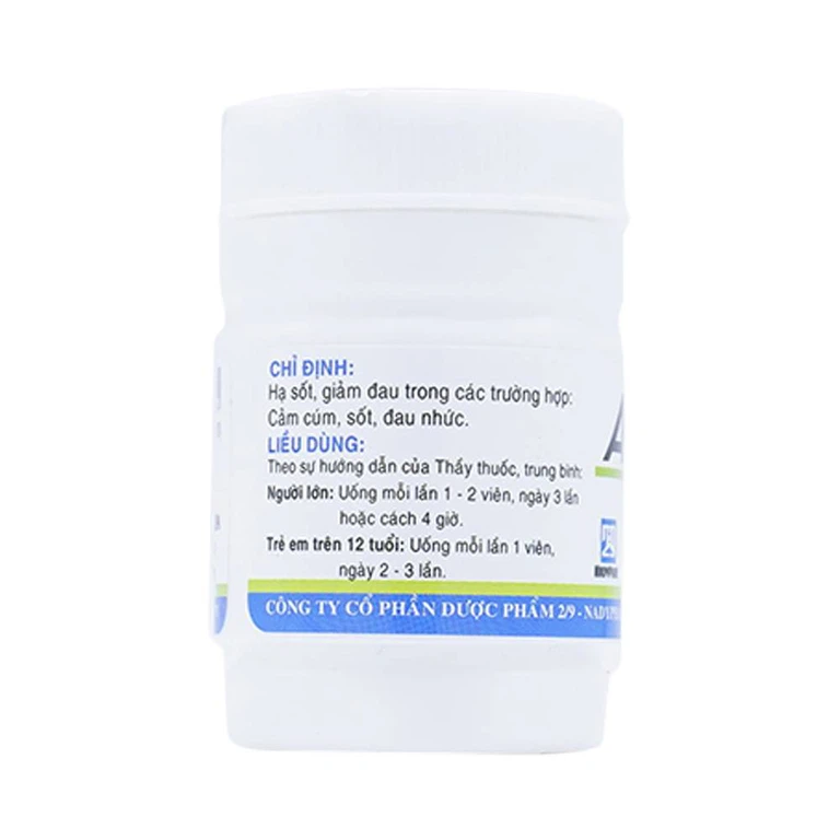 Thuốc Acemol 325mg Nadyphar hạ sốt và giảm đau (40 viên)