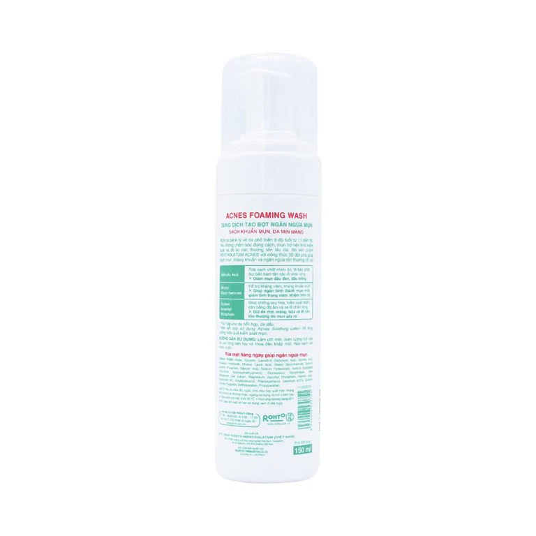 Dung dịch tạo bọt ngăn ngừa mụn Acnes Foaming Wash Rohto sạch khuẩn (150ml)