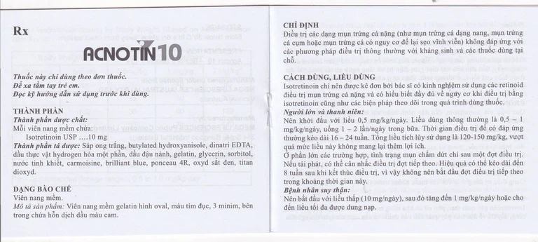 Thuốc Acnotin 10mg MEGA We care điều trị mụn trứng cá nặng (3 vỉ x 10 viên)