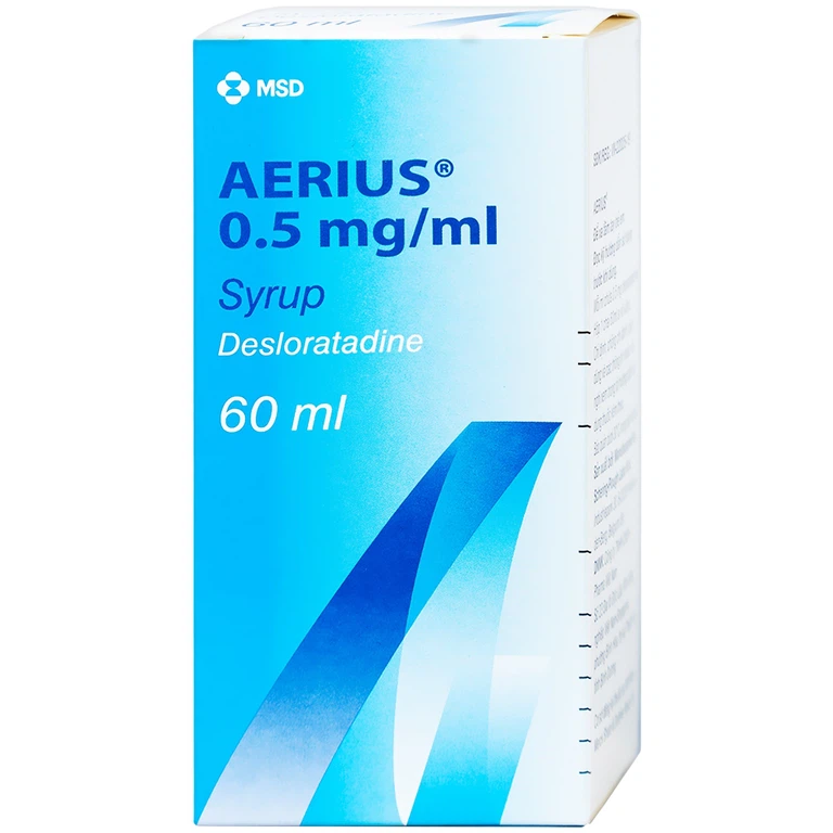 Siro Aerius MSD giảm nhanh các triệu chứng viêm mũi dị ứng, mày đay (60ml)