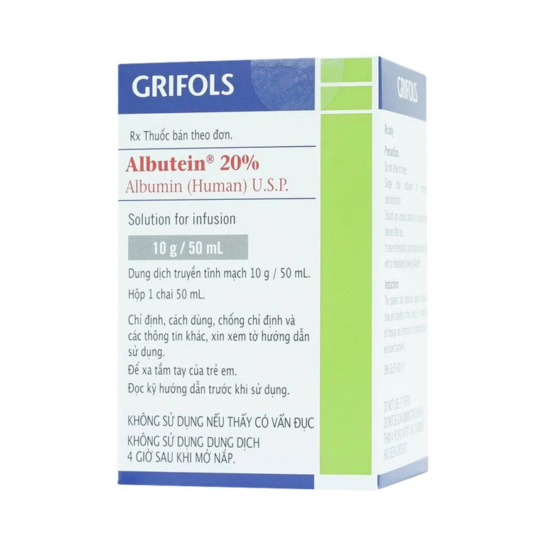 Dịch truyền Albutein 20% Grifols điều trị sốc giảm thể tích (50ml)