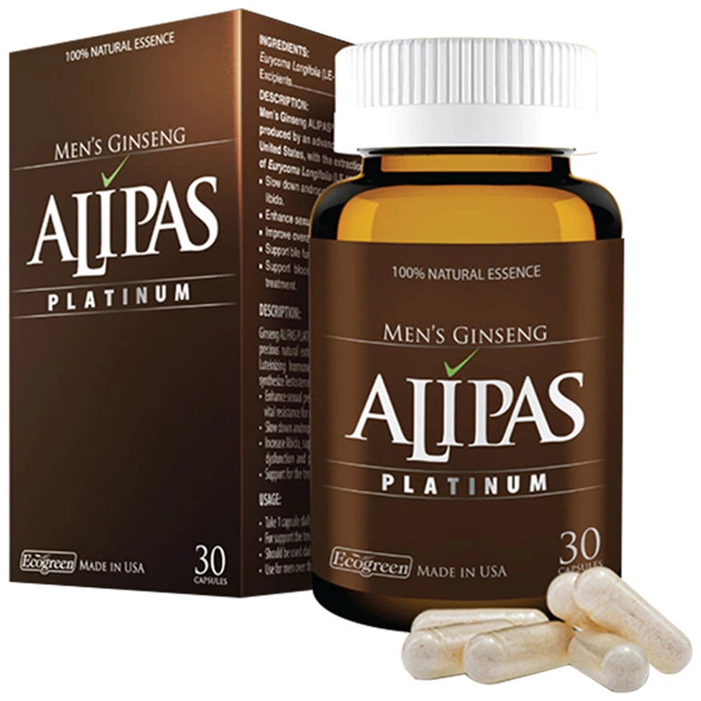 Viên uống Alipas Platinum tăng cường sức khỏe sinh lý nam giới (30 viên)