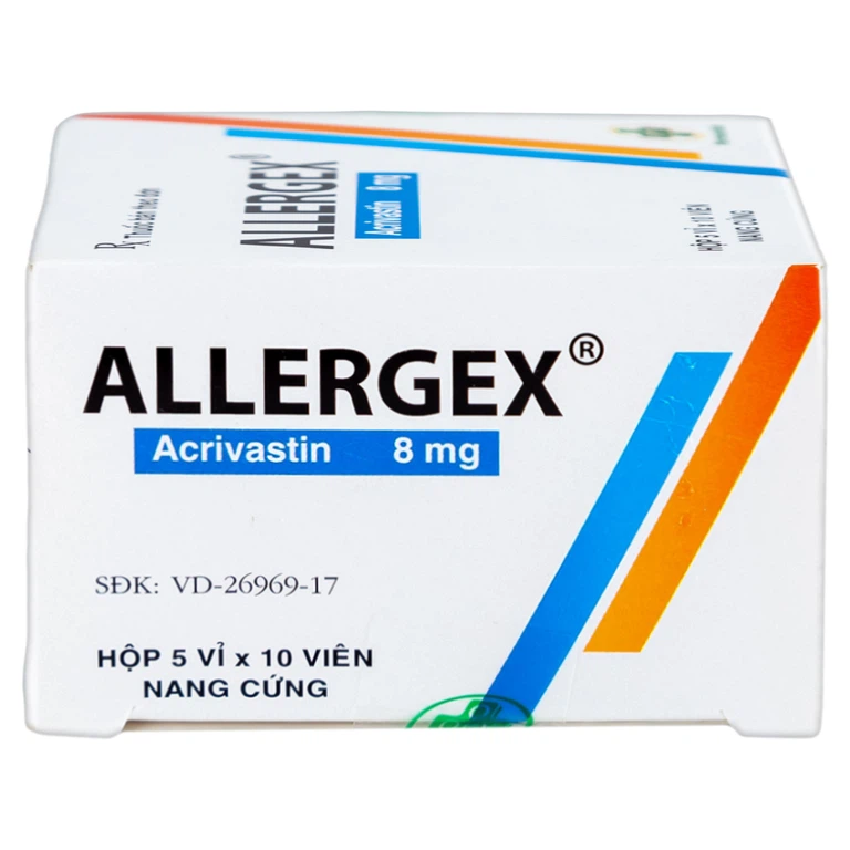 Thuốc Allergex 8mg OPV điều trị viêm mũi dị ứng, mày đay vô căn mạn tính (5 vỉ x 10 viên)