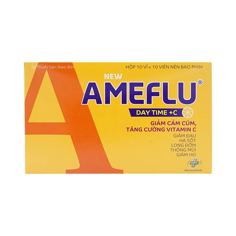 Viên nén New Ameflu Day Time +C OPV điều trị cảm lạnh, cảm cúm (10 vỉ x 10 viên)