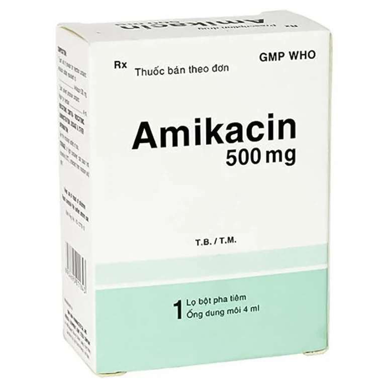 Thuốc tiêm Amikacin Kabi 500mg Bidiphar điều trị nhiễm khuẩn (1 vỉ x 2 ống)