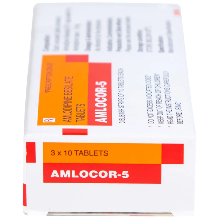 Thuốc Amlocor-5 Torrent điều trị tăng huyết áp, đau thắt ngực (3 vỉ x 10 viên)