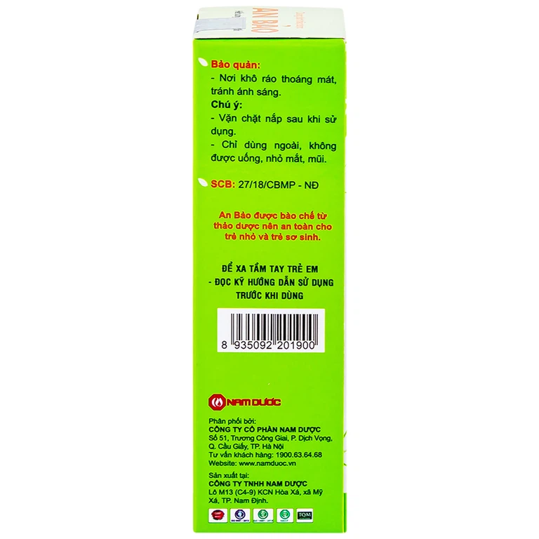 Dung dịch thảo dược An Bảo hết sưng ngứa do muỗi đốt (12ml)